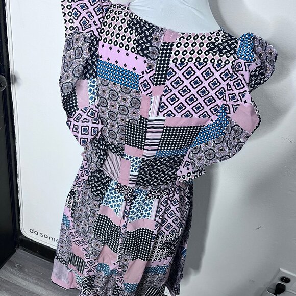 NWOT Mix Pattern Block Print Summer Dress Sz S - Picture 6 of 13